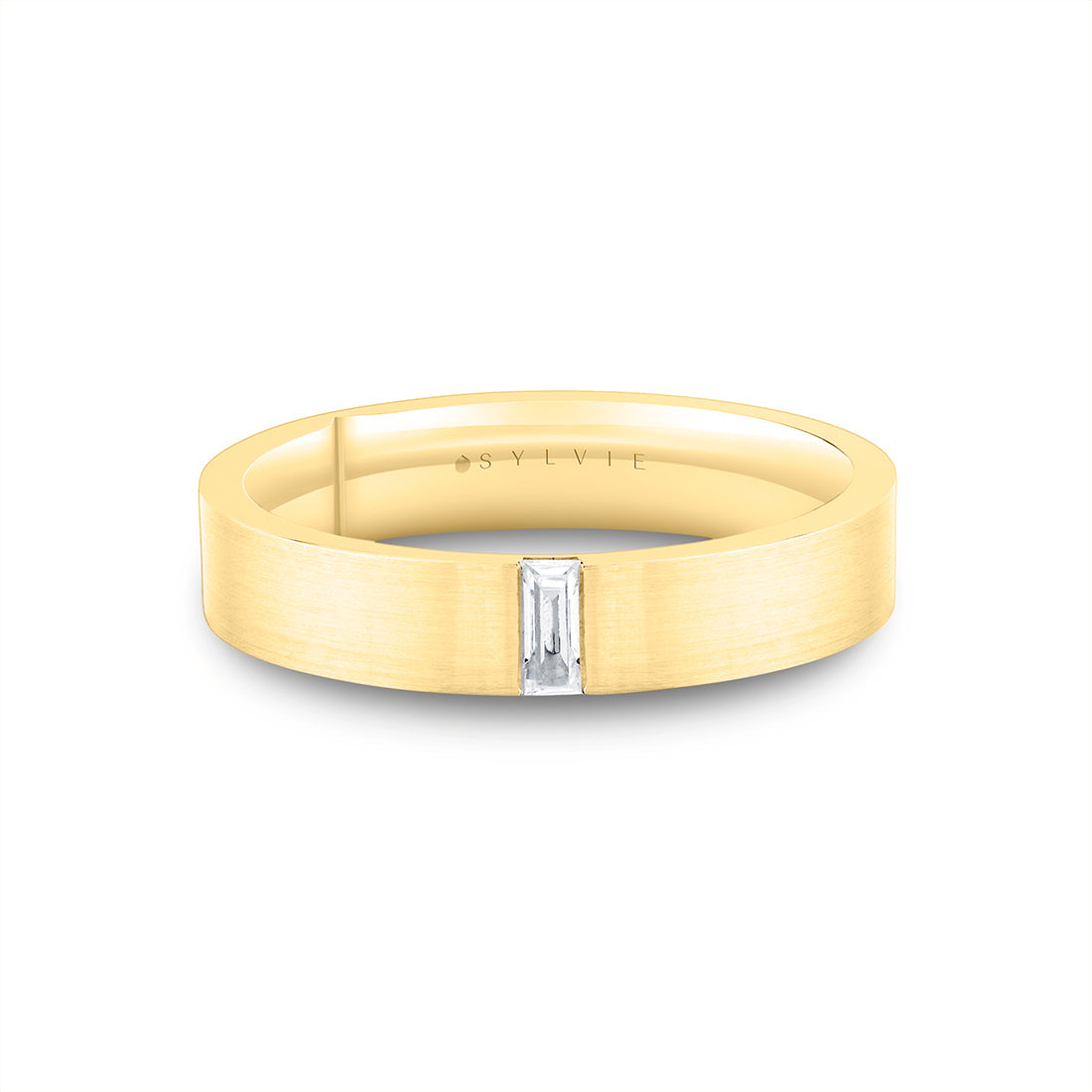 Legacy Shell Brushed Baguette Mens Band - Beckham