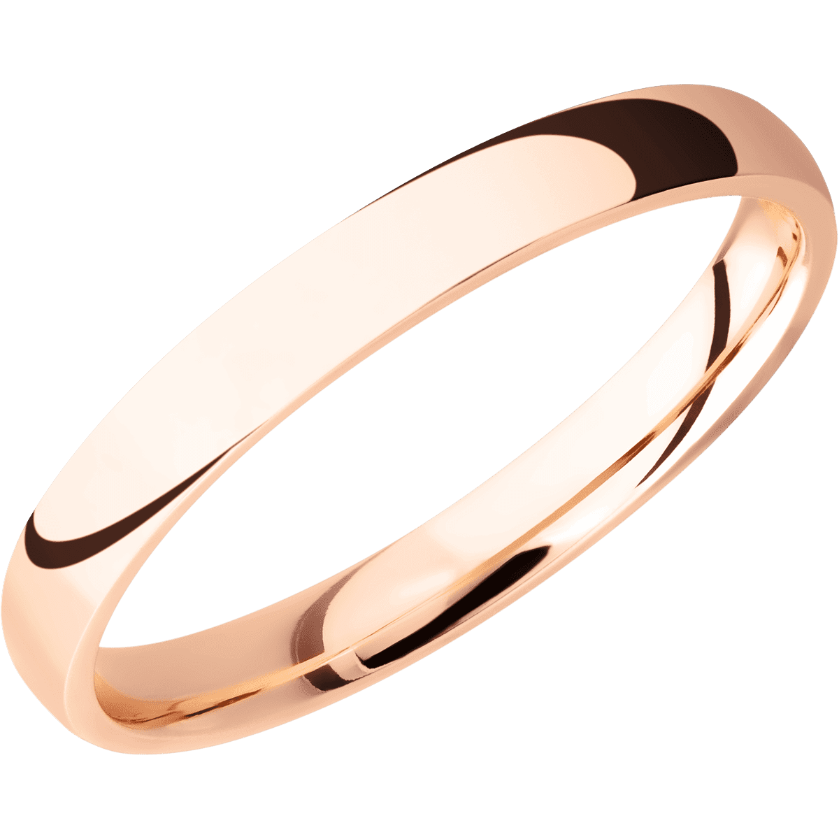 14K Rose Gold + Polish Finish