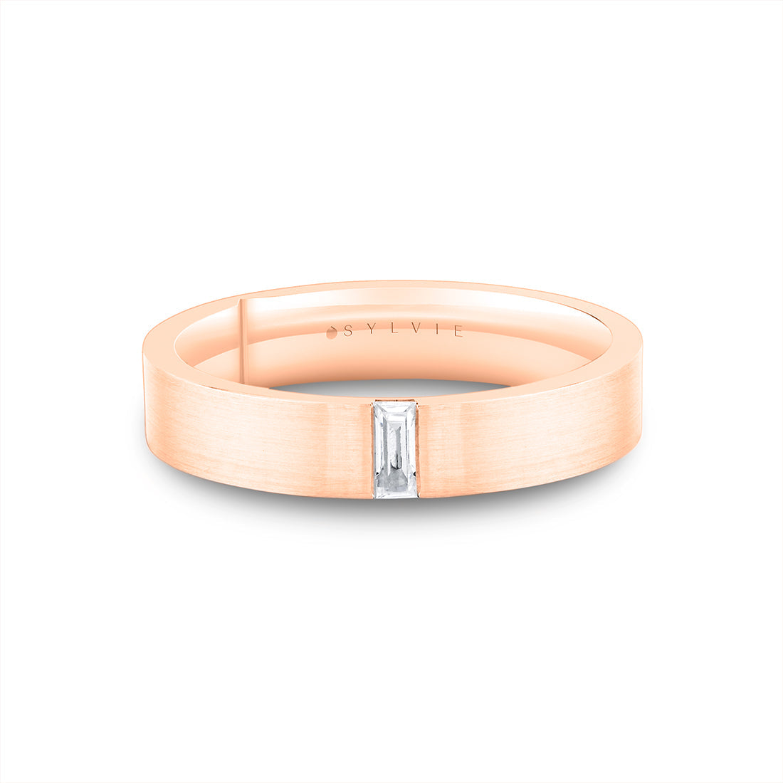Legacy Shell Brushed Baguette Mens Band - Beckham