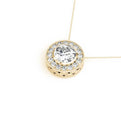 14K Yellow Gold Round Brilliant Bezel Diamond Halo Pendant (1.10ctw)