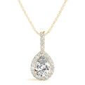 14K Yellow Gold Pear Shape Diamond Halo Pendant (1.10ctw)