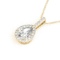 14K Yellow Gold Pear Shape Diamond Halo Pendant (1.10ctw)