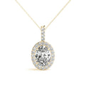 14K Yellow Gold Oval Diamond Halo Pendant (1.10ctw) 