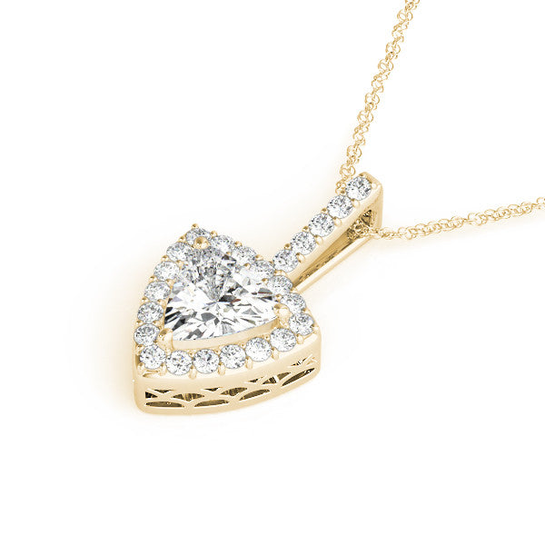 14K Yellow Gold Trillion Diamond Halo Pendant (1.10ctw)