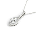 14K White Gold Marquise Diamond Halo Pendant (1.10ctw)