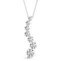 14K White Gold Round Diamond Journey Pendant (.50ctw)