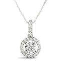 14K White Gold Round Brilliant Negative Space Halo Pendant (1.10ctw)