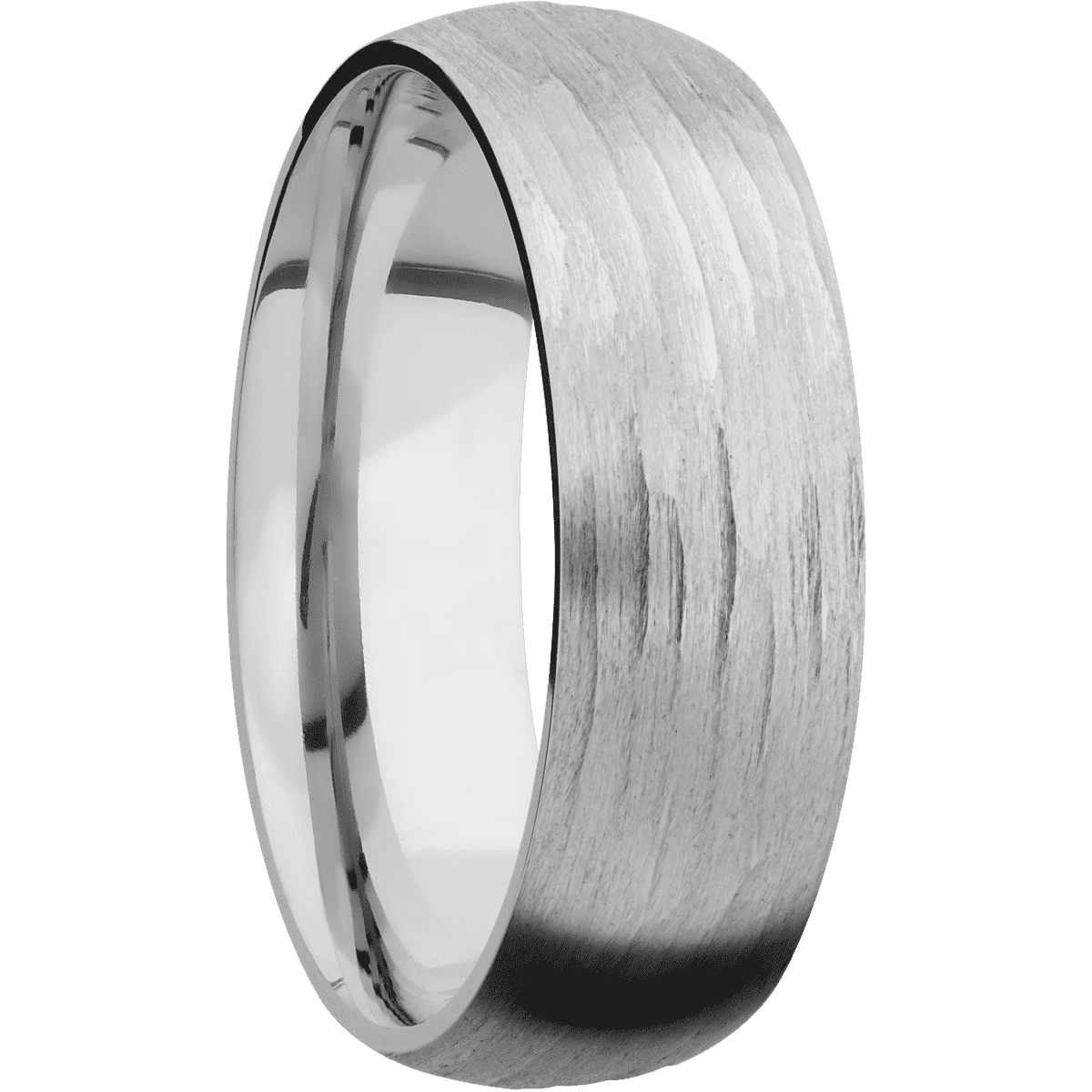 14K White Gold + Treebarkh Finish