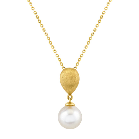 14K Yellow Gold Freshwater Pearl Necklace (9-10MM)