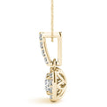 14K Yellow Gold Round Diamond In Cushion Halo Pendant (1.10ctw)