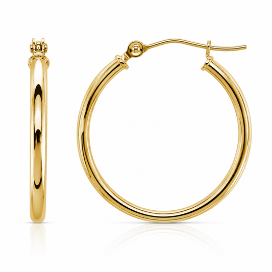 Yellow Gold Large Hoop Earrings
