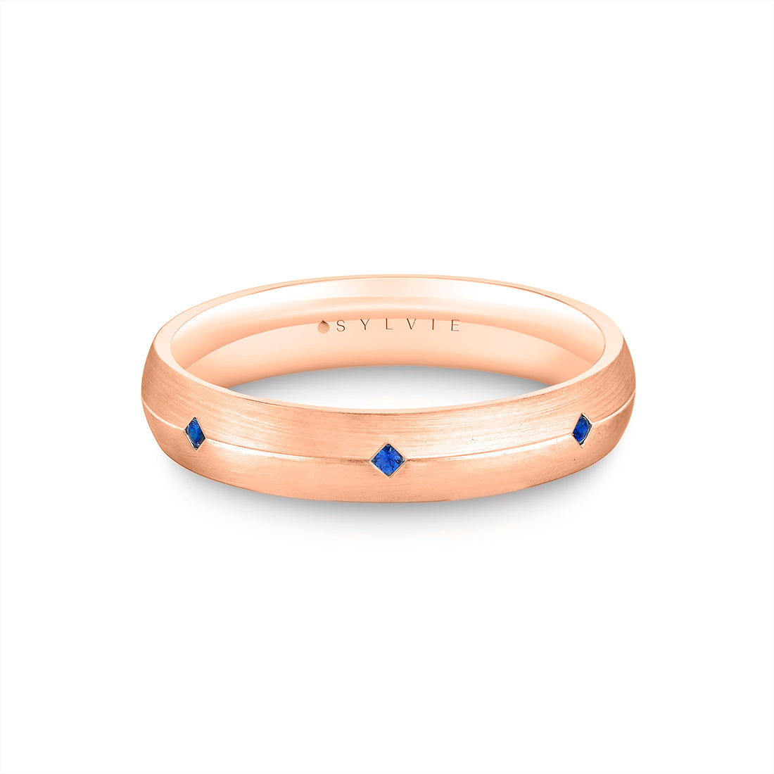 Heritage Brushed Sapphire Mens Band - Omar