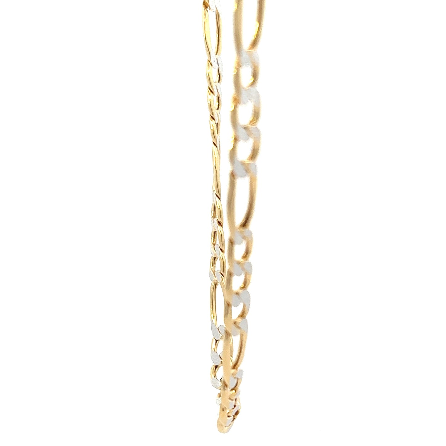 14K Yellow Gold Diamond Cut Figaro Chain (23") 