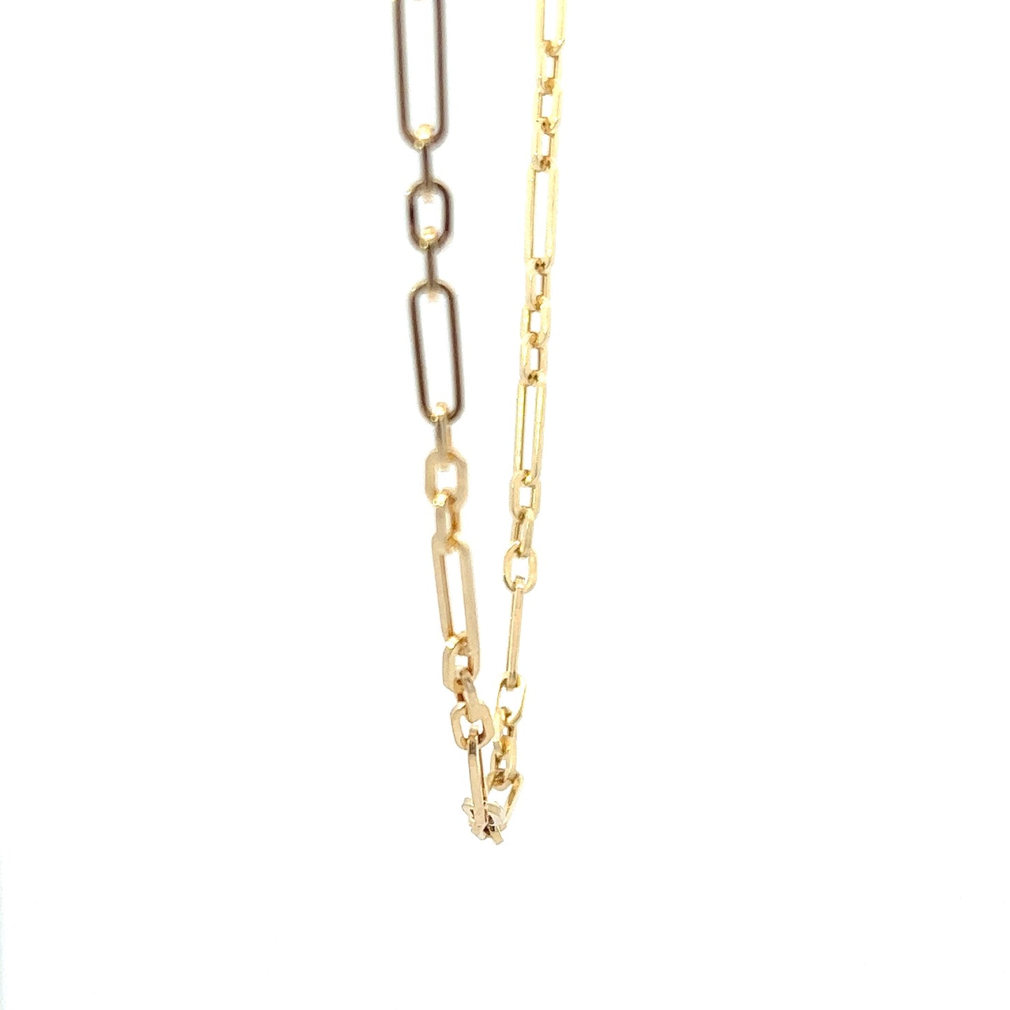 14K Yellow Gold Long Link Figaro Chain (16")