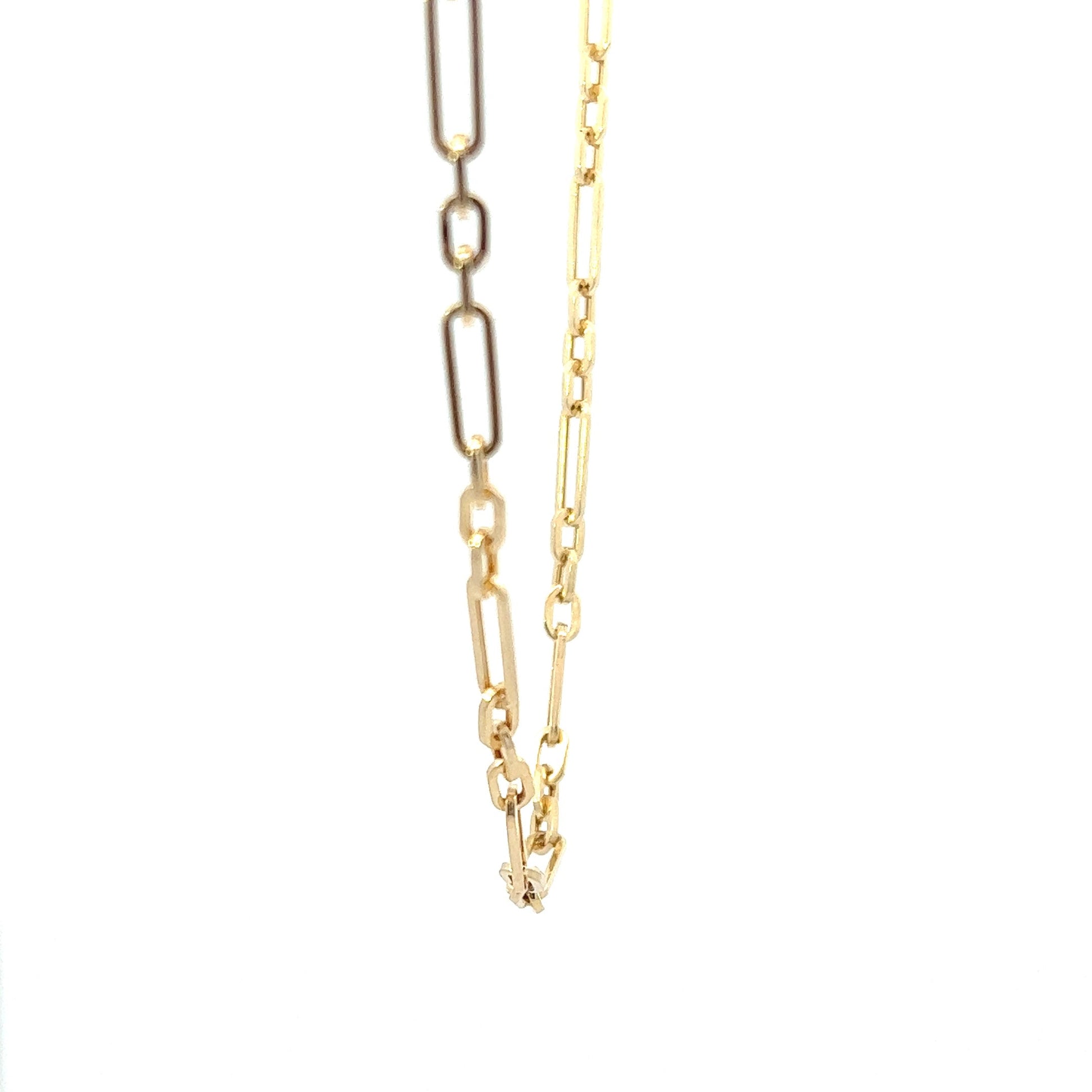 14K Yellow Gold Long Link Figaro Chain (16")