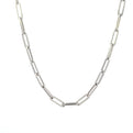 14K White Gold Paperclip Chain (18.5")