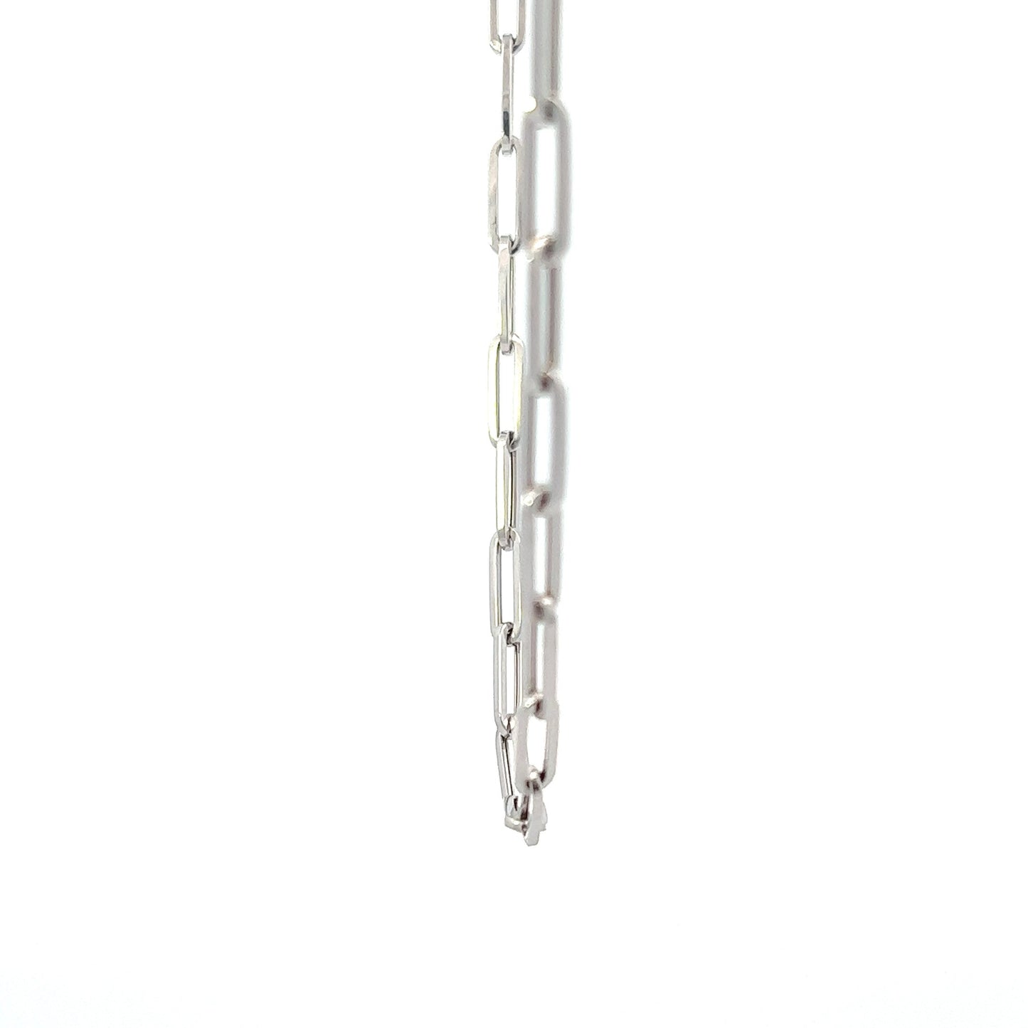 14K White Gold Paperclip Chain (18.5")