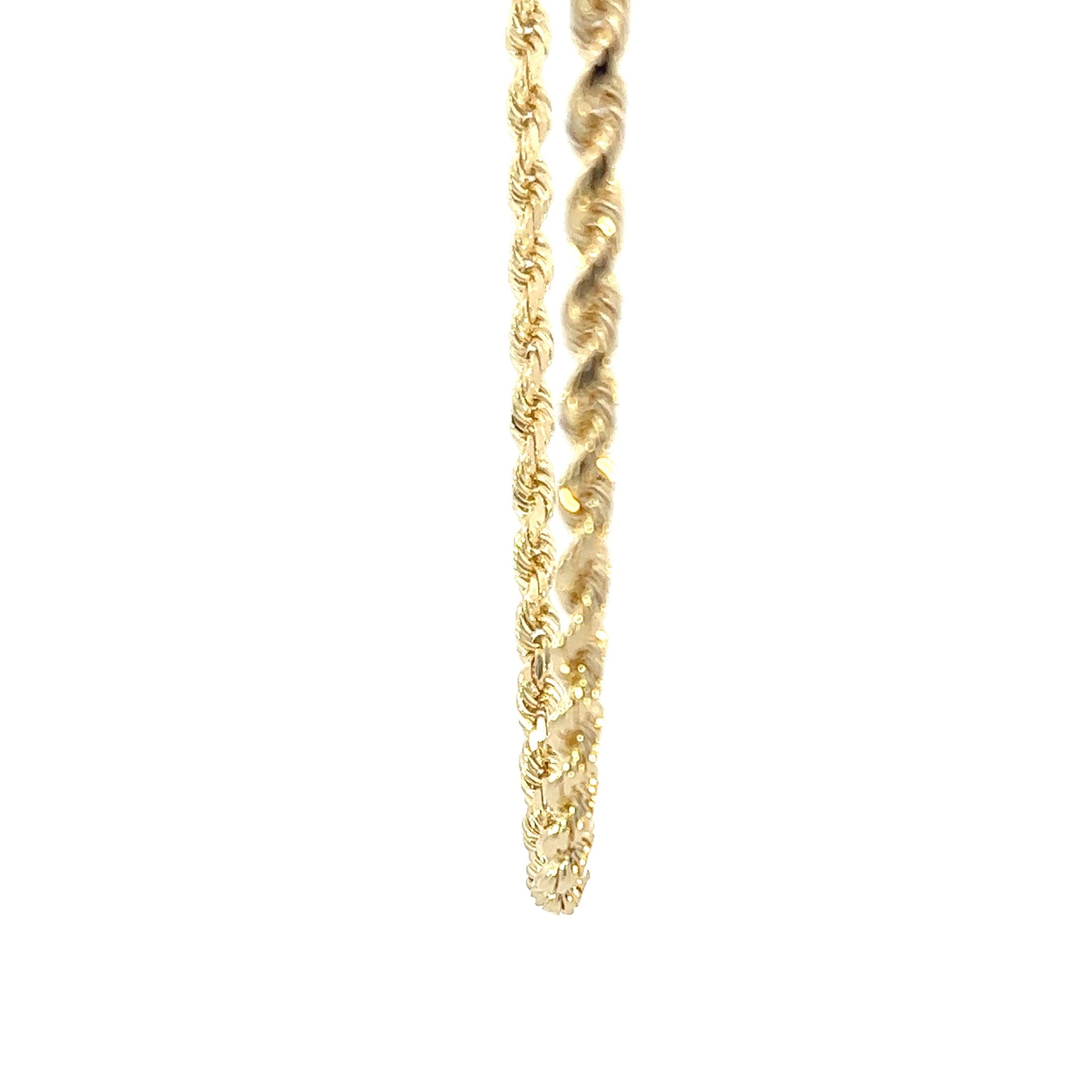 14K Yellow Gold Diamond Cut Rope Chain (20")