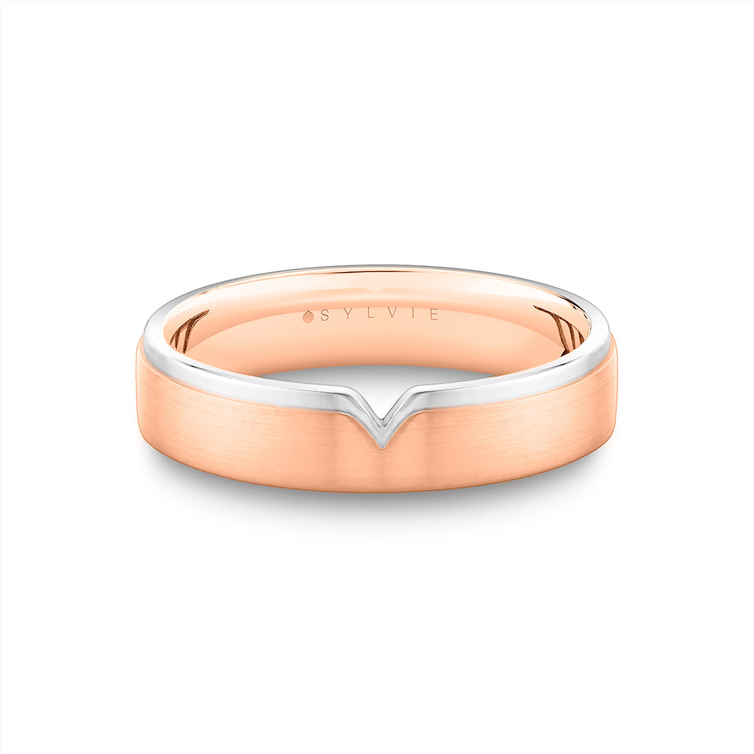 Shell Iconelle Two Tone Mens Band with Shell Tip Accent - Hugo