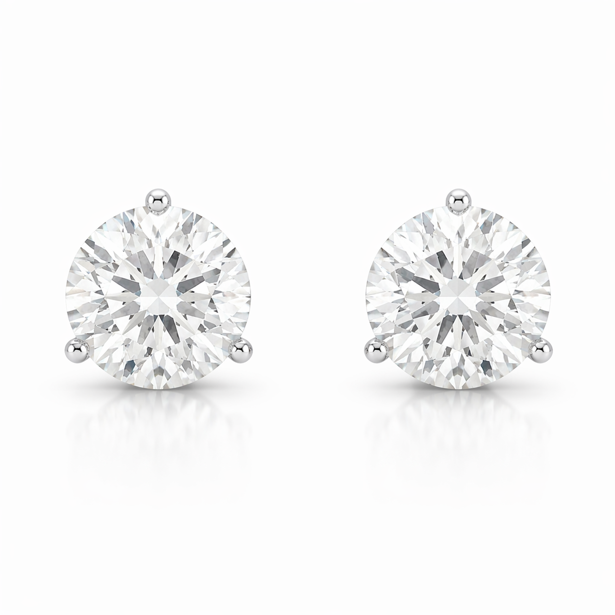 White Gold 4ctw Round Diamond Studs