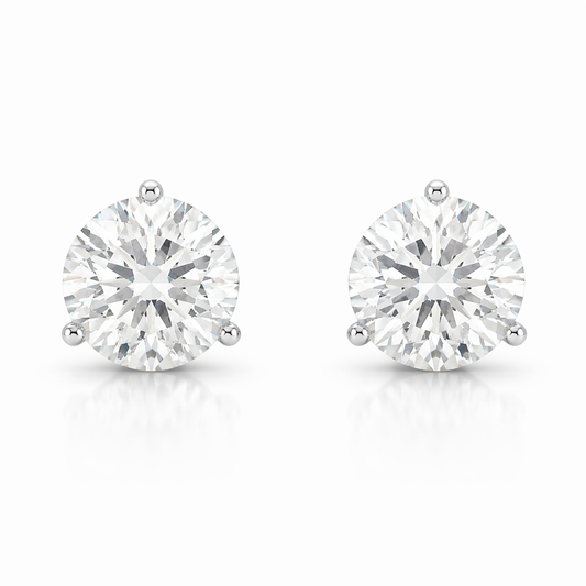 White Gold 4ctw Round Diamond Studs