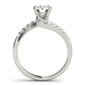 14K White Gold Round Brilliant Diamond Bypass Engagement Ring With Pave Accents (1.25ctw)