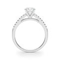 14K White Gold Round Brilliant Diamond Engagement Ring With Pave Accents (1.02ctw)