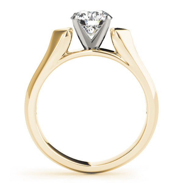 14K Yellow Gold Round Brilliant Diamond High Shoulder Heart Solitaire Engagement Ring (1ct)