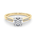 14K Yellow Gold Round Brilliant Diamond Engagement Ring With Channel Diamond Accents (1.07ctw)