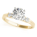 14K Yellow Gold Round Brilliant Diamond Engagement Ring With Pave Accents (1.38ctw)