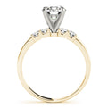 14K Yellow Gold Round Brilliant Diamond Engagement Ring With Pave Accents (1.38ctw)