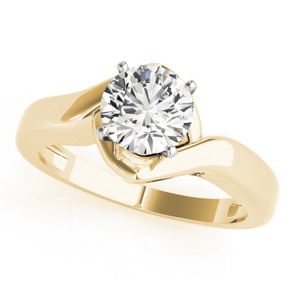 14K Yellow Gold Round Brilliant Diamond Solitaire Bypass Engagement Ring (1ct)