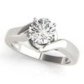 14K White Gold Round Brilliant Diamond Solitaire Bypass Engagement Ring (1ct)