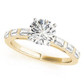 14K Yellow Gold Round Brilliant Diamond Engagement Ring With Baguette Accents (1.75ctw)