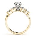 14K Yellow Gold Round Brilliant Diamond Engagement Ring With Round Basket Accents (1.38ctw)