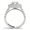 14K White Gold Round Brilliant Diamond Vintage Round Halo Engagement Ring With Pave Accents (2ctw)