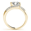 14K Yellow Gold Round Brilliant Diamond Multirow Bypass Engagement Ring With Pave Accents (1.38ctw)