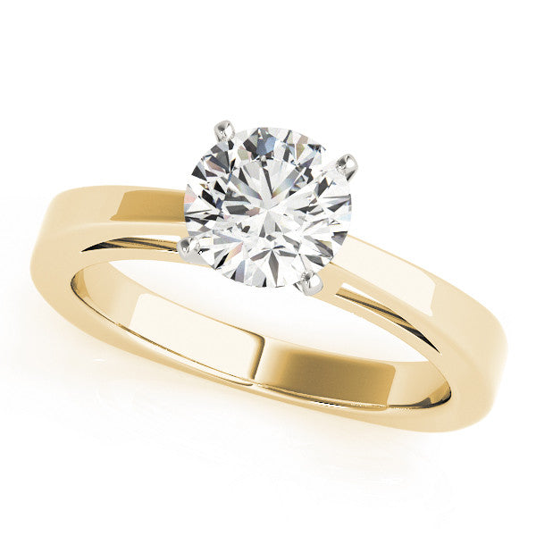 14K Yellow Gold Round Brilliant Diamond Solitaire Engagement Ring (1ct)