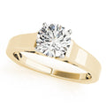 14K Yellow Gold Round Brilliant Diamond Solitaire Engagement Ring With Pave Accents (1ct)