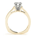 14K Yellow Gold Round Brilliant Diamond Solitaire Engagement Ring With Pave Accents (1ct)