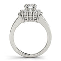 14K White Gold Round Brilliant Diamond Halo Engagement Ring With Channel Set Accents (1.75ctw)