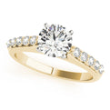 14K Yellow Gold Round Brilliant Diamond Engagement Ring With Bezel Pave Accents (1.20ctw)