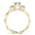 14K Yellow Gold Round Brilliant Diamond Three Stone Engagement Ring (1.25ctw)