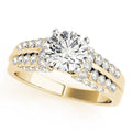 14K Yellow Gold Round Brilliant Diamond Multi-Row Engagement Ring With Pave Accents (1.38ctw)