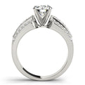 14K White Gold Round Brilliant Diamond Triple Row Engagement Ring With Multi-Sized Pave Accents (1.50ctw)