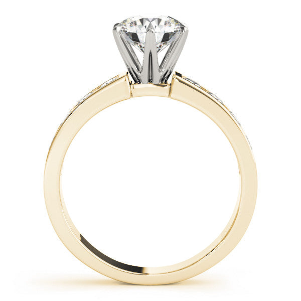 14k Yellow Gold Round Brilliant Diamond Engagement Ring With Channel Set Accents (1.50ctw)