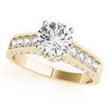 14K Yellow Gold Round Brilliant Diamond Engagement Ring With Pave Accents (1.38ctw)