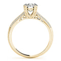 14K Yellow Gold Round Brilliant Diamond Split Shank Pave Accented Engagement Ring (1.20ctw)