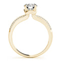 14K Yellow Gold Round Brilliant Diamond Split Shank Engagement Ring With Beaded Pave Accents (1.20ctw)