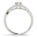 14K White Gold Round Brilliant Diamond Twist Engagement Ring With Pave Accents (1.20ctw)